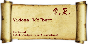 Vidosa Róbert névjegykártya